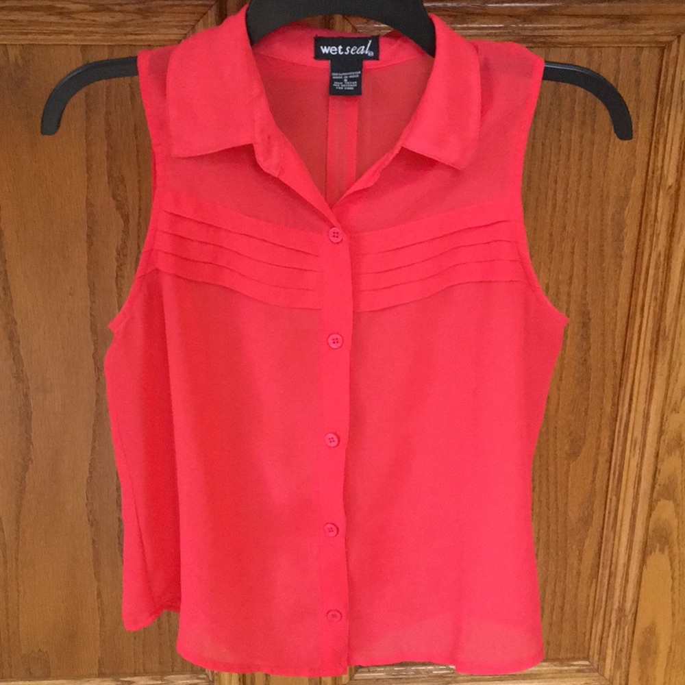 Pink Button Up Tank
